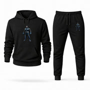 Men's Darkseid Hoodie Joggers Set - Black digital placement mockup