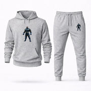 Men's Darkseid Hoodie Joggers Set - Grey digital placement mockup