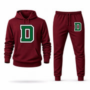 Men's Dartmouth Hoodie Joggers Set - Burgundy digital placement mockup