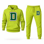Men's Dartmouth Hoodie Joggers Set - Lime Green digital placement mockup