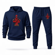 Men's Deadpool Hoodie Joggers Set - Navy digital placement mockup