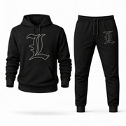 Men's Death Note Hoodie Joggers Set - Black digital placement mockup