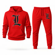 Men's Death Note Hoodie Joggers Set - Red digital placement mockup