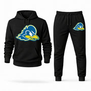 Men's Delaware Hoodie Joggers Set - Black digital placement mockup
