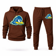 Men's Delaware Hoodie Joggers Set - Brown digital placement mockup