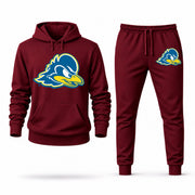 Men's Delaware Hoodie Joggers Set - Burgundy digital placement mockup