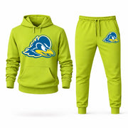 Men's Delaware Hoodie Joggers Set - Lime Green digital placement mockup
