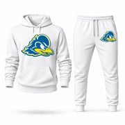 Men's Delaware Hoodie Joggers Set - White digital placement mockup