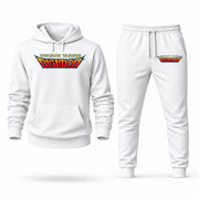 Men's Digimon Hoodie Joggers Set - White digital placement mockup