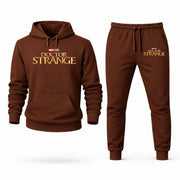 Men's Doctor Strange Hoodie Joggers Set - Brown digital placement mockup