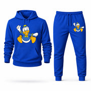 Men's Donald Duck Hoodie Joggers Set - Blue digital placement mockup