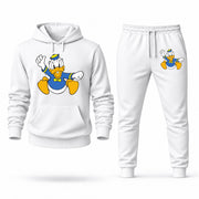 Men's Donald Duck Hoodie Joggers Set - White digital placement mockup