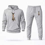 Men's Donkey Hoodie Joggers Set - Grey digital placement mockup