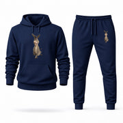 Men's Donkey Hoodie Joggers Set - Navy digital placement mockup
