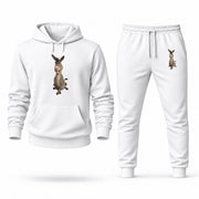 Men's Donkey Hoodie Joggers Set - White digital placement mockup