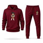 Men's Dragon Ball Hoodie Joggers Set - Burgundy digital placement mockup