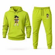 Men's Dragon Ball Hoodie Joggers Set - Lime Green digital placement mockup
