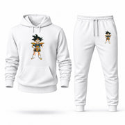Men's Dragon Ball Hoodie Joggers Set - White digital placement mockup
