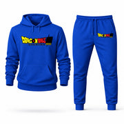 Men's Dragon Ball Super Hoodie Joggers Set - Blue digital placement mockup