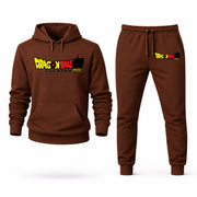 Men's Dragon Ball Super Hoodie Joggers Set - Brown digital placement mockup