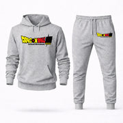 Men's Dragon Ball Super Hoodie Joggers Set - Grey digital placement mockup