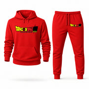 Men's Dragon Ball Super Hoodie Joggers Set - Red digital placement mockup