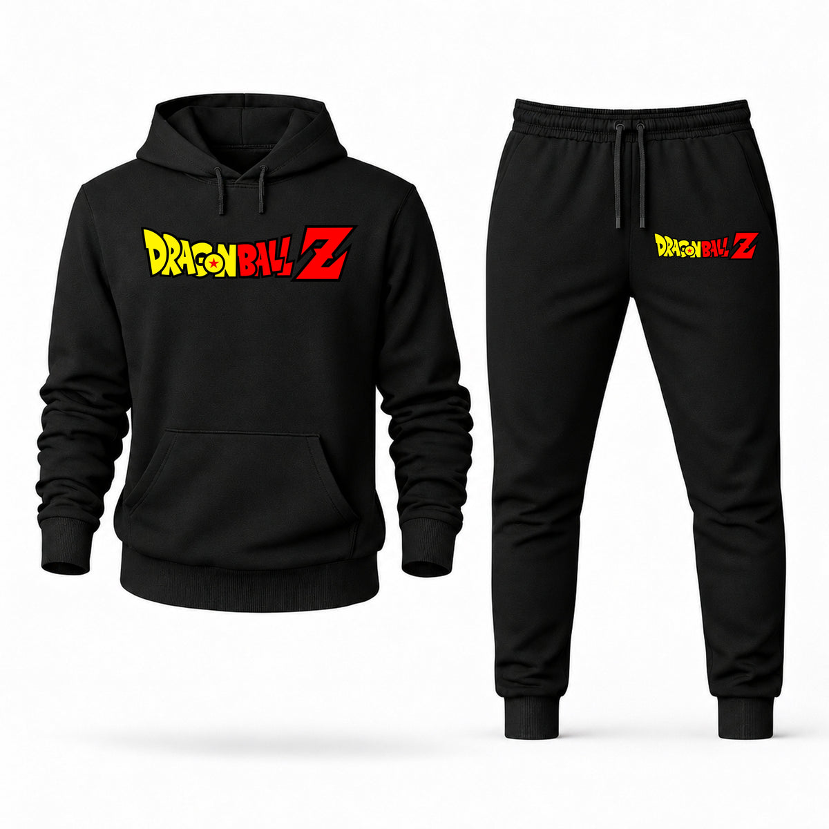 Men's Dragon Ball Z Hoodie Joggers Set - Black digital placement mockup