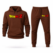 Men's Dragon Ball Z Hoodie Joggers Set - Brown digital placement mockup
