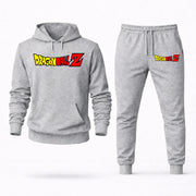 Men's Dragon Ball Z Hoodie Joggers Set - Grey digital placement mockup
