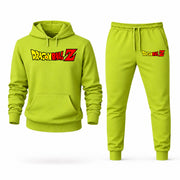 Men's Dragon Ball Z Hoodie Joggers Set - Lime Green digital placement mockup