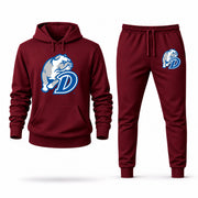 Men's Drake Hoodie Joggers Set - Burgundy digital placement mockup