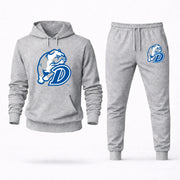 Men's Drake Hoodie Joggers Set - Grey digital placement mockup