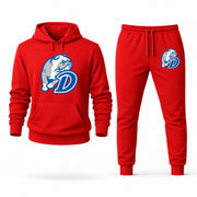 Men's Drake Hoodie Joggers Set - Red digital placement mockup