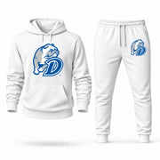 Men's Drake Hoodie Joggers Set - White digital placement mockup