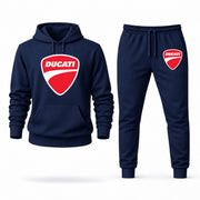 Men's Ducati Hoodie Joggers Set - Navy digital placement mockup