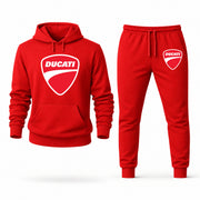 Men's Ducati Hoodie Joggers Set - Red digital placement mockup