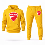 Men's Ducati Hoodie Joggers Set - Yellow digital placement mockup