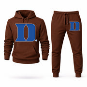 Men's Duke Hoodie Joggers Set - Brown digital placement mockup