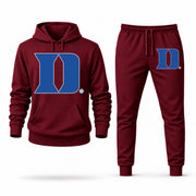 Men's Duke Hoodie Joggers Set - Burgundy digital placement mockup