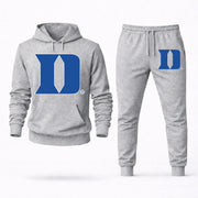 Men's Duke Hoodie Joggers Set - Grey digital placement mockup