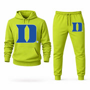 Men's Duke Hoodie Joggers Set - Lime Green digital placement mockup