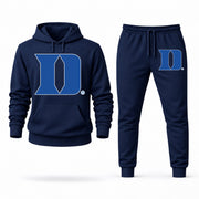 Men's Duke Hoodie Joggers Set - Navy digital placement mockup