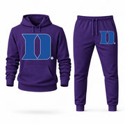 Men's Duke Hoodie Joggers Set - Purple digital placement mockup