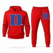 Men's Duke Hoodie Joggers Set - Red digital placement mockup