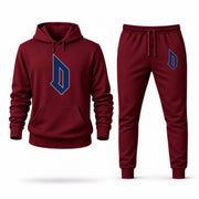 Men's Duquesne Hoodie Joggers Set - Burgundy digital placement mockup