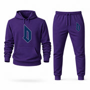 Men's Duquesne Hoodie Joggers Set - Purple digital placement mockup