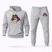 Men's East Carolina Hoodie Joggers Set - Grey digital placement mockup