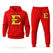 Men's East Tennessee State Hoodie Joggers Set - Red digital placement mockup