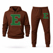 Men's Eastern Michigan Hoodie Joggers Set - Brown digital placement mockup