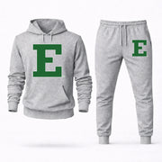 Men's Eastern Michigan Hoodie Joggers Set - Grey digital placement mockup